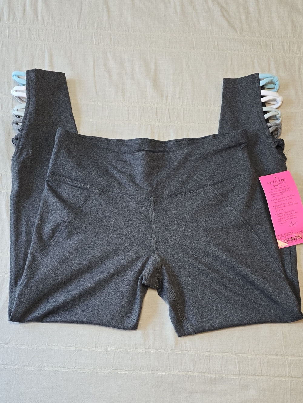 Betsy Johnson Performance Crop Leggings with Tie Detail Women's Size Small